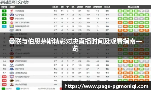 曼联与伯恩茅斯精彩对决直播时间及观看指南一览